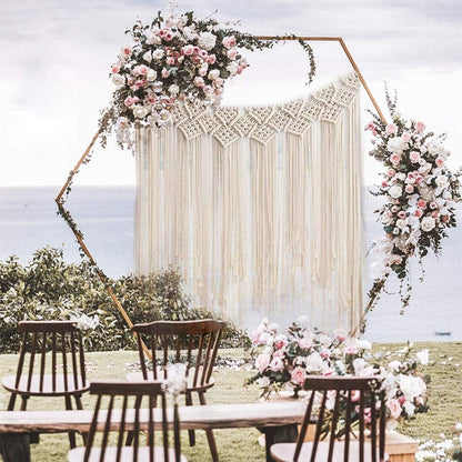 Macrame Wall Hanging, Large Woven Wall Hangings, Boho Cotton Handmade Macrame Backdrop Wall Decor for Wedding Living Room Bedroom Gallery, 37"X 45"