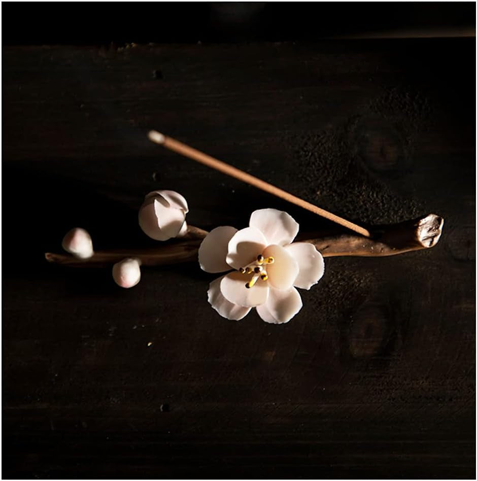 Incense Stick Burner Holder-Ceramic Handmade Flower Decorative Incense Burner for Incense, Ceramic Incense Sticks Holder for Yoga, Meditation, Bedroom(Pink)