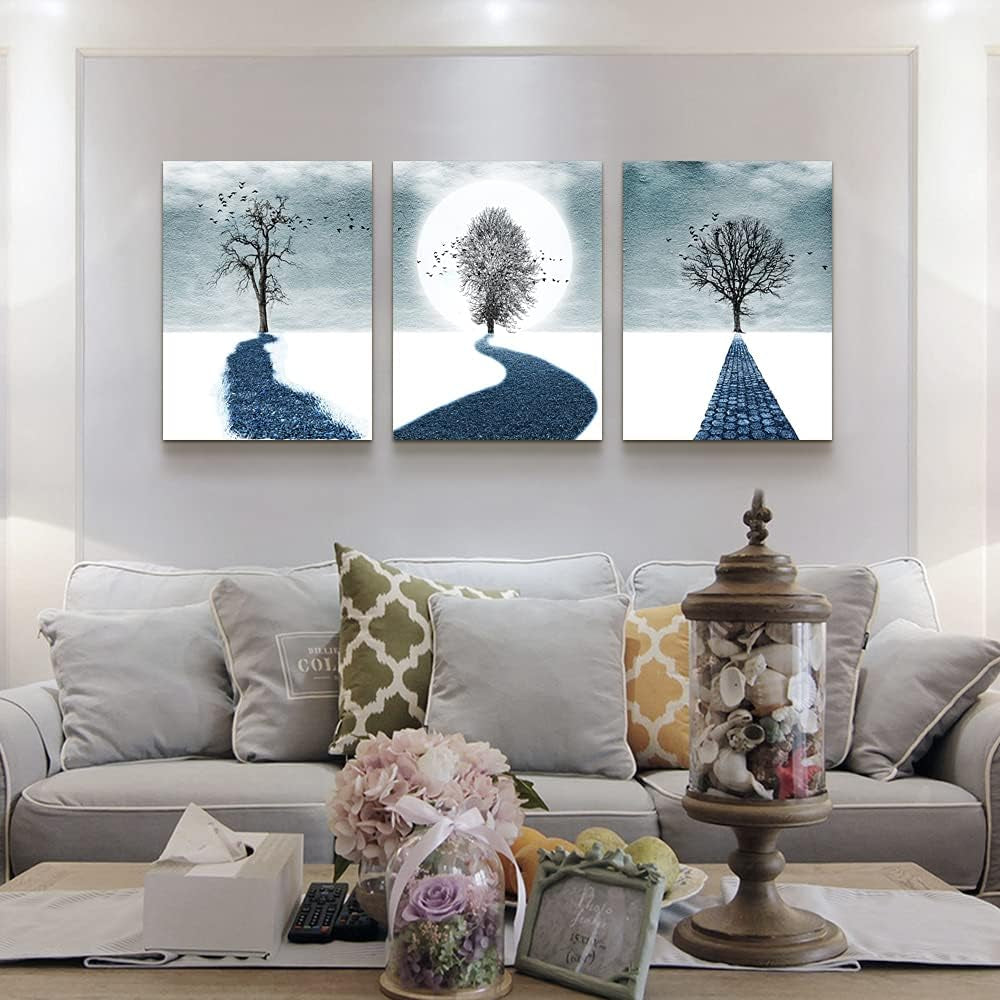Canvas Wall Art for Living Room Family Wall Decorations for Bedroom Modern Bathroom Wall Decor Paintings Black and White Tree Artwork Fashion Inspirational Office Canvas Art Prints Home Decor 3 Piece