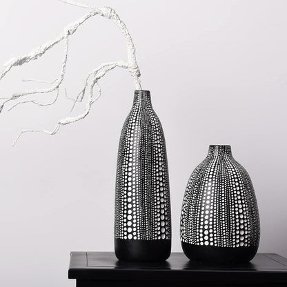 Black Vases for Home Decor - Modern Tall Vases for Office, Living Room, Bedroom, Dinning Table, Shelf, Bookshelf, Mantle, Entryway