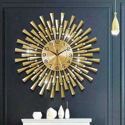 Large Wall Clock Decorative Wall Clocks 3D Non-Ticking Silent Quartz Clocks with Arabic Numerals for Living Room Home Kitchen Decor