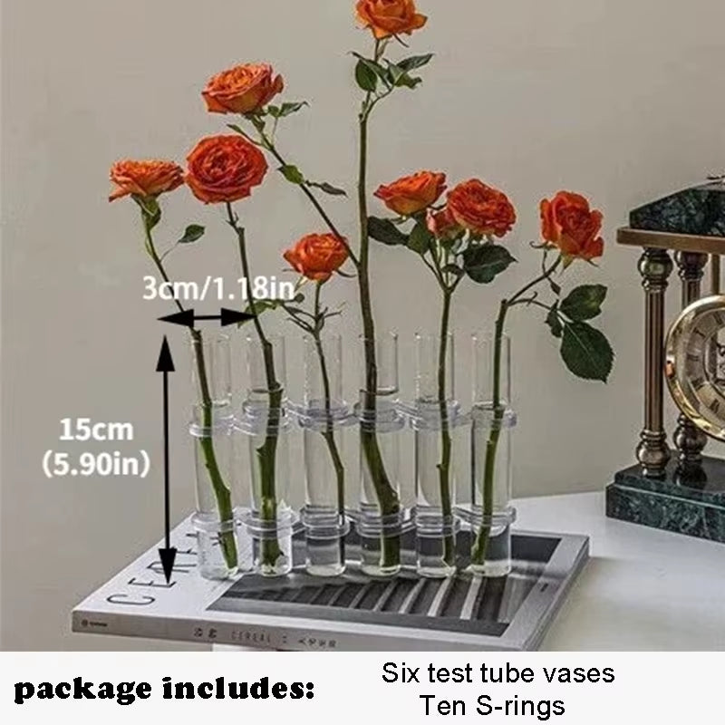 Test Tube Vases, High Appearance Glass Ornaments, Fresh Flowers, Hydroponic Planters, Combination Flower Vase Decorations