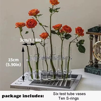 Test Tube Vases, High Appearance Glass Ornaments, Fresh Flowers, Hydroponic Planters, Combination Flower Vase Decorations