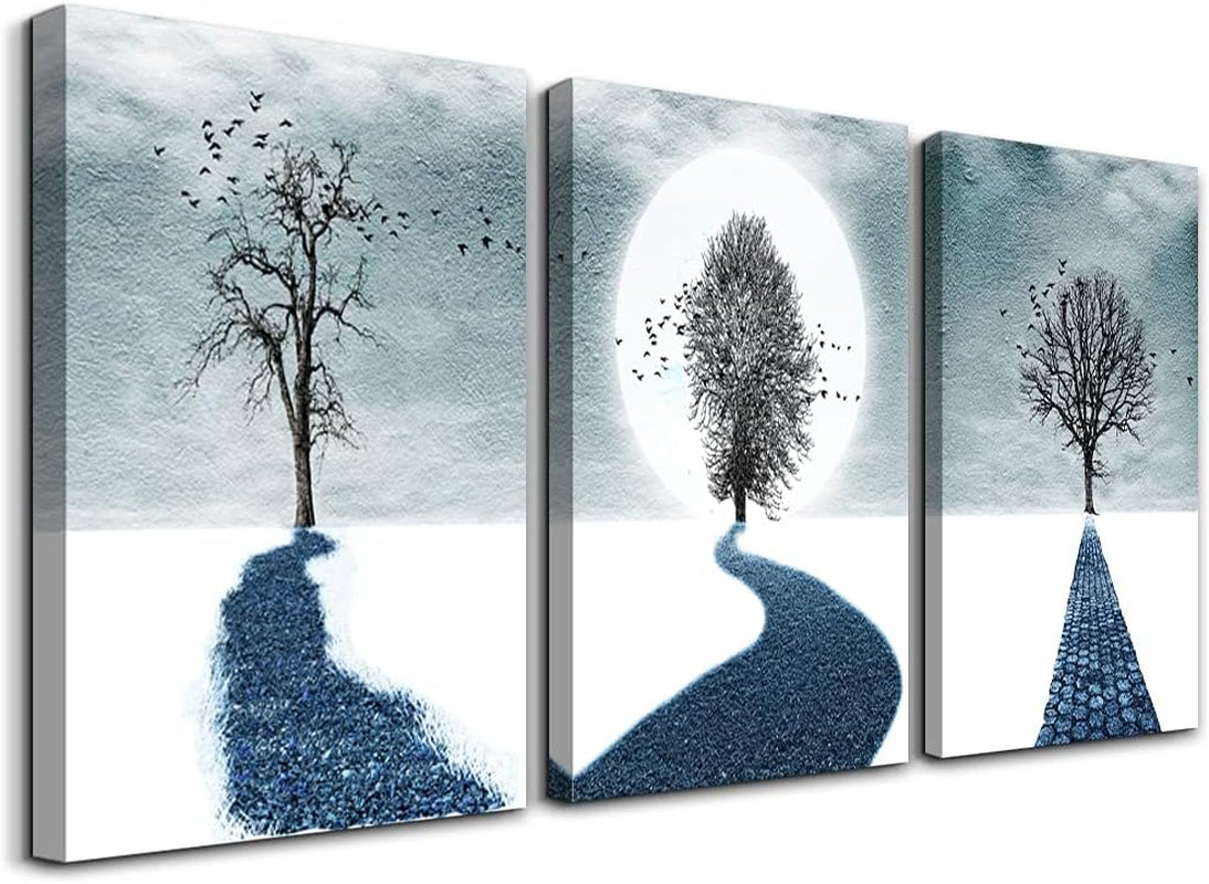 Canvas Wall Art for Living Room Family Wall Decorations for Bedroom Modern Bathroom Wall Decor Paintings Black and White Tree Artwork Fashion Inspirational Office Canvas Art Prints Home Decor 3 Piece