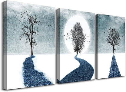 Canvas Wall Art for Living Room Family Wall Decorations for Bedroom Modern Bathroom Wall Decor Paintings Black and White Tree Artwork Fashion Inspirational Office Canvas Art Prints Home Decor 3 Piece