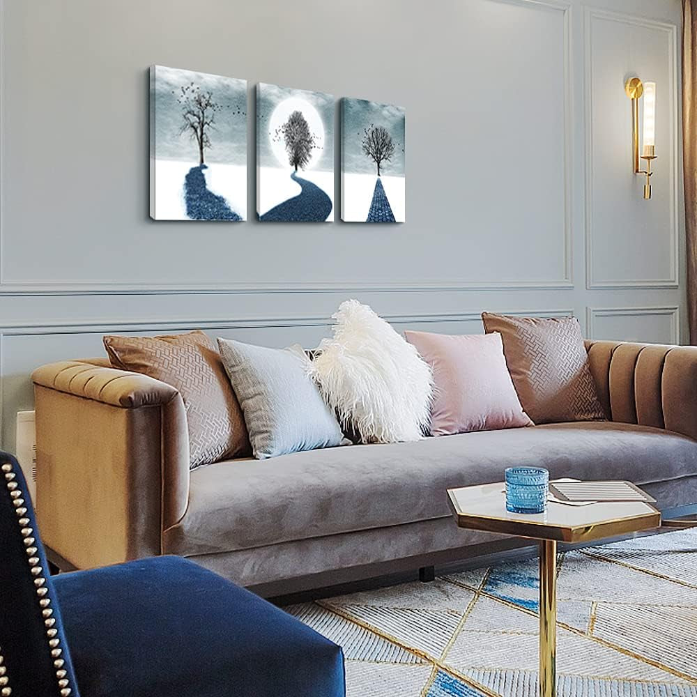 Canvas Wall Art for Living Room Family Wall Decorations for Bedroom Modern Bathroom Wall Decor Paintings Black and White Tree Artwork Fashion Inspirational Office Canvas Art Prints Home Decor 3 Piece
