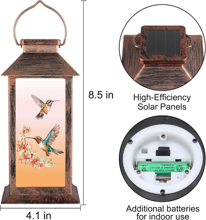 Solar Lantern Outdoor Waterproof Hummingbird Garden Decor Birthday Gifts for Women Mom and Grandma Solar LED Plastic Decorative Hanging Light for Yard(Hummingbird )