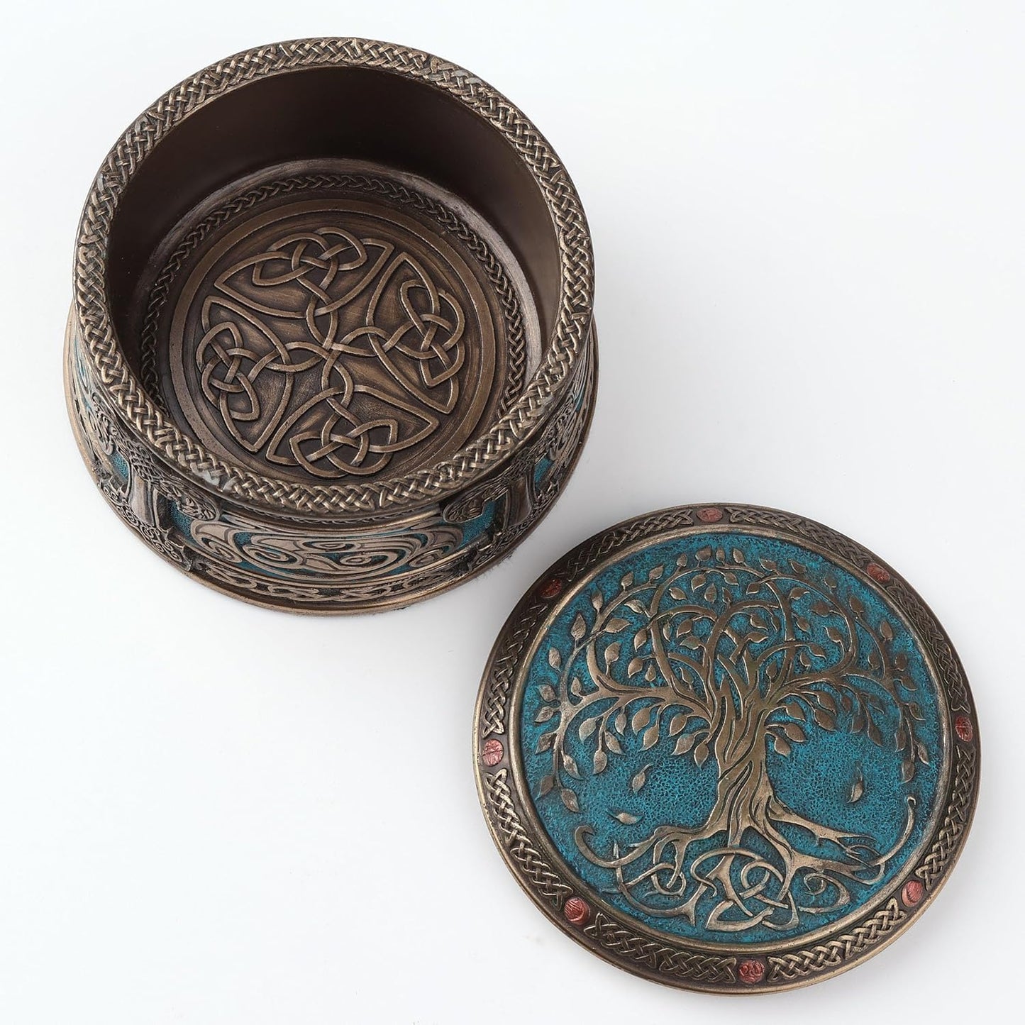 4 Inch Spiritual Tree of Life Cold Cast Resin Bronze Finish Trinket Jewelry Box
