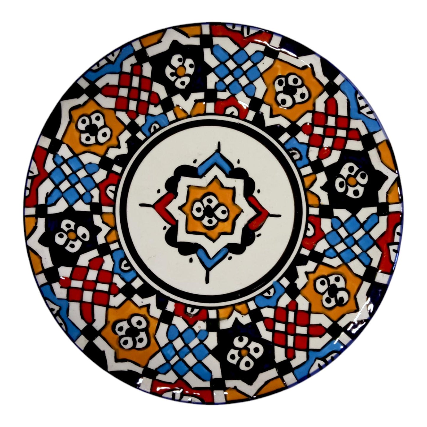 Ceramic Flat Plate, Serving Plate, Moroccan Ceramic Plates, Dinnerware, Tableware Colorful Serving Dishes Dishwasher & Microwave Safe