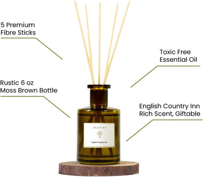 English Country Inn/Inspired by Ritz Carlton Reed Diffuser for Home | Fresh Blend of Strawberry, Vanilla, Musk Reed Diffuser Set, Oil & Reed Diffuser Sticks | Home & Office Decor | Fragrance