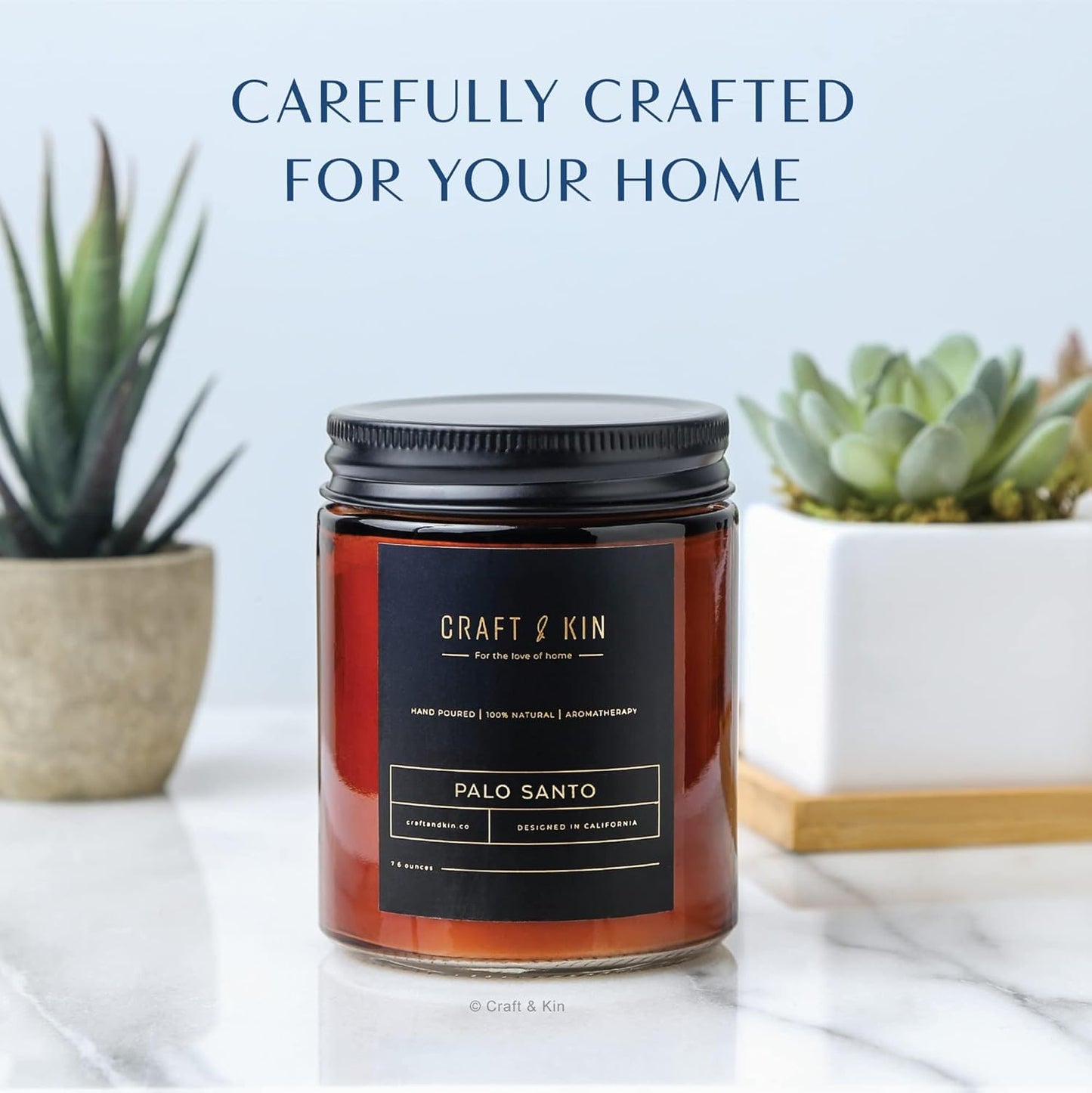 Scented Candles for Men | Palo Santo Candle | All-Natural Spring Scented Candles for Home | Long Lasting with 45 Hour Burn Time, 8Oz