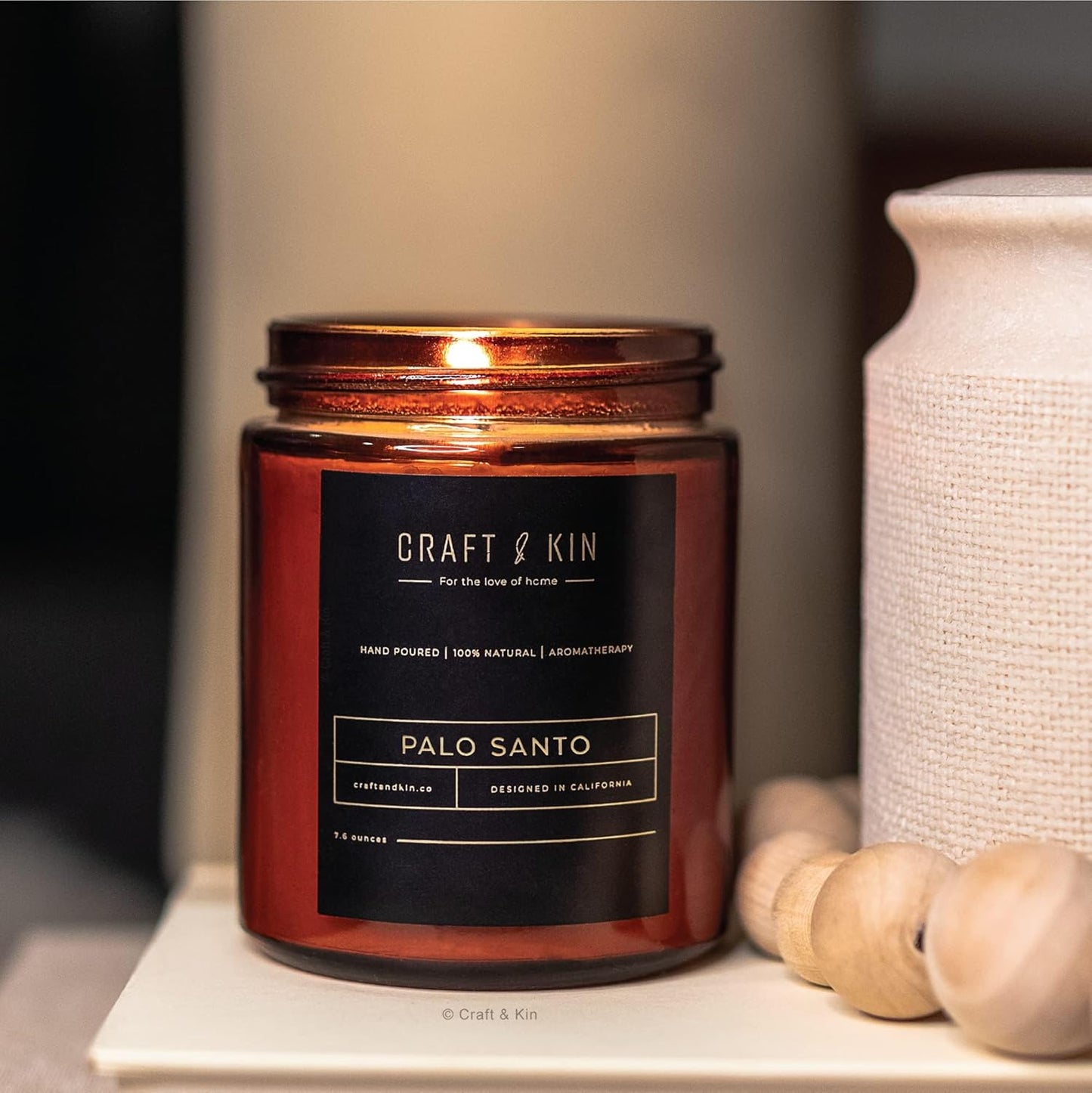 Scented Candles for Men | Palo Santo Candle | All-Natural Spring Scented Candles for Home | Long Lasting with 45 Hour Burn Time, 8Oz