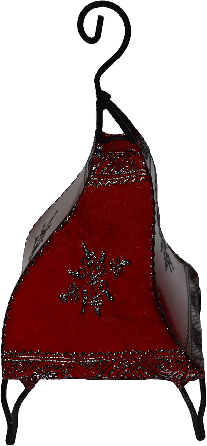 Exquisite Handmade Moroccan Henna Lamps & Sconces - Unique Leather Design in Vibrant African Red