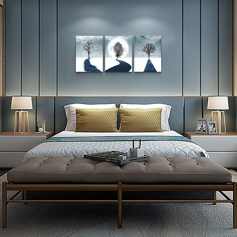 Canvas Wall Art for Living Room Family Wall Decorations for Bedroom Modern Bathroom Wall Decor Paintings Black and White Tree Artwork Fashion Inspirational Office Canvas Art Prints Home Decor 3 Piece