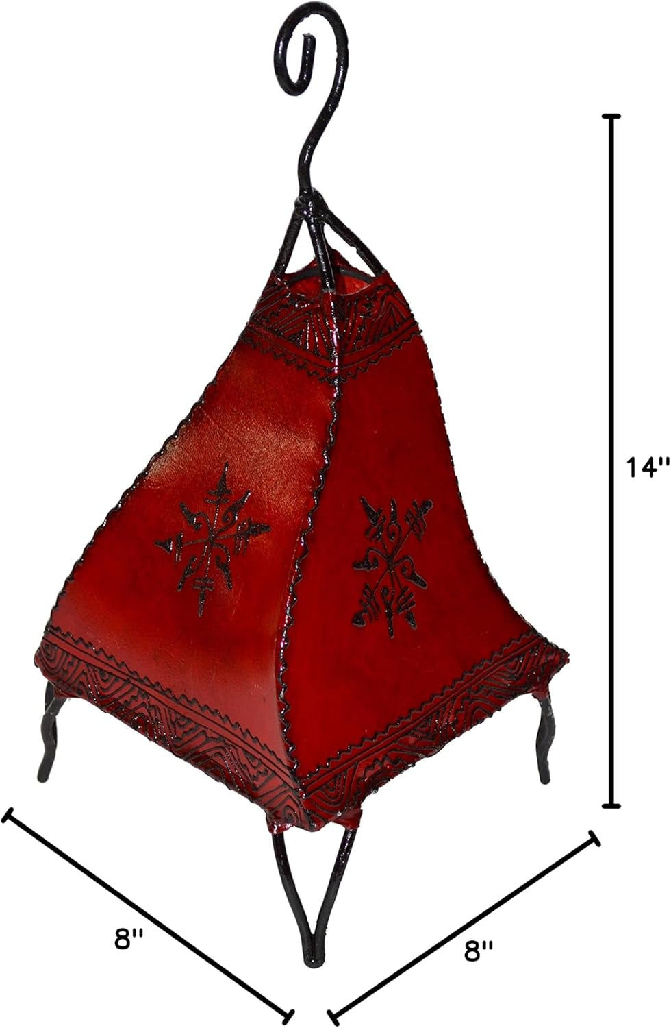 Exquisite Handmade Moroccan Henna Lamps & Sconces - Unique Leather Design in Vibrant African Red