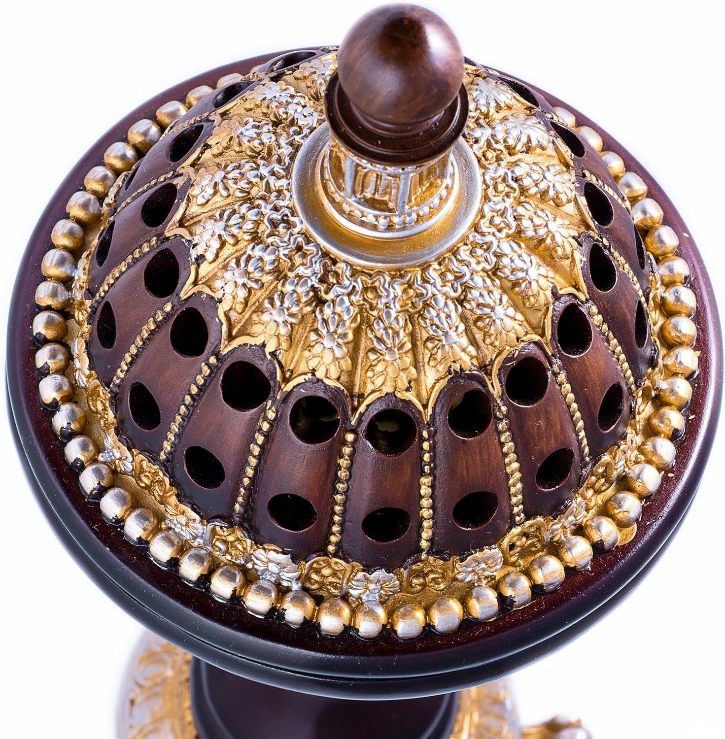 Lux Globe Incense Burner - Bakhoor Cone Holders | Frankincense Burner Charcoal | Mabkhara | for Office & Spiritual Decor (Brown)