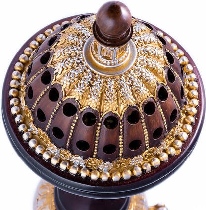 Lux Globe Incense Burner - Bakhoor Cone Holders | Frankincense Burner Charcoal | Mabkhara | for Office & Spiritual Decor (Brown)