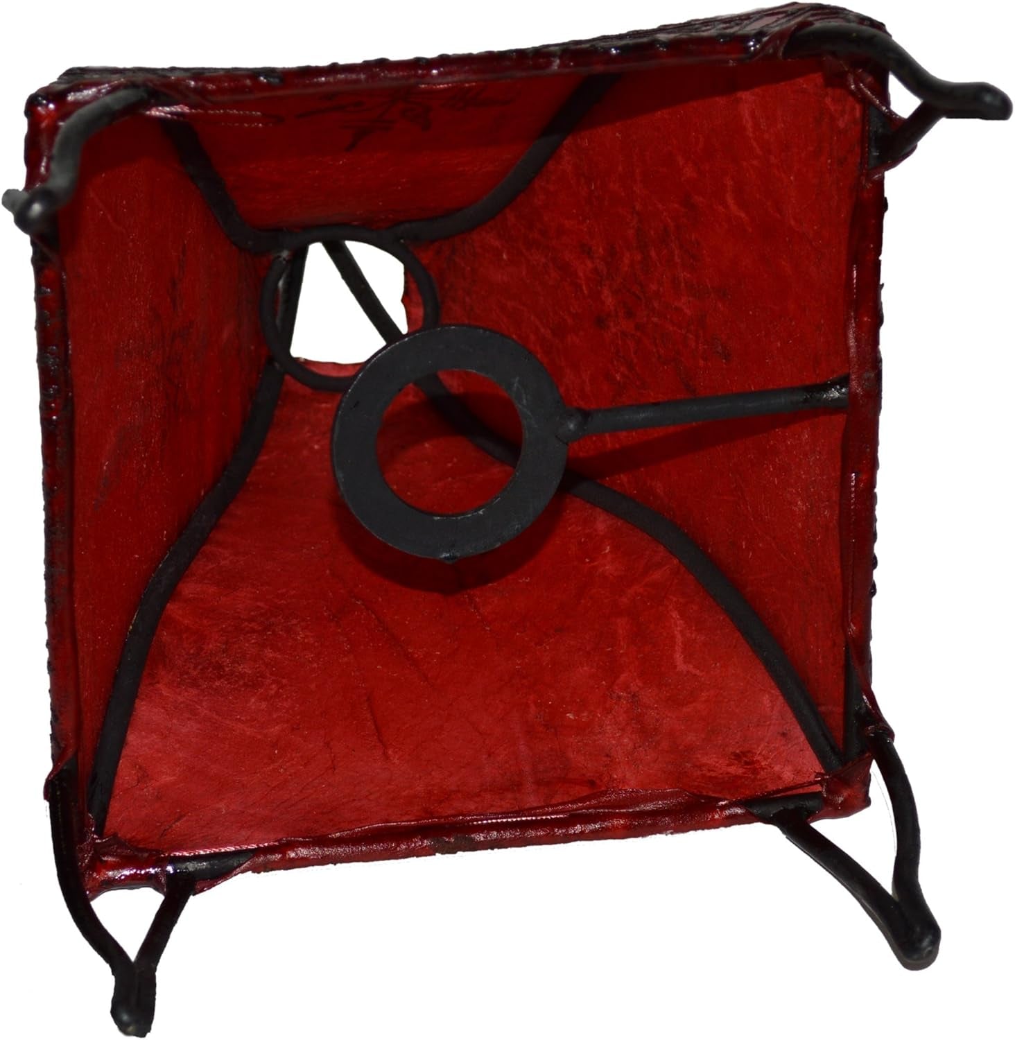 Exquisite Handmade Moroccan Henna Lamps & Sconces - Unique Leather Design in Vibrant African Red