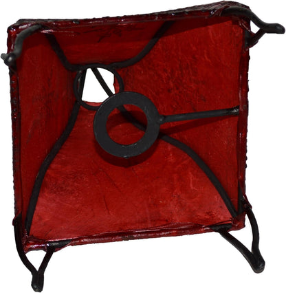 Exquisite Handmade Moroccan Henna Lamps & Sconces - Unique Leather Design in Vibrant African Red