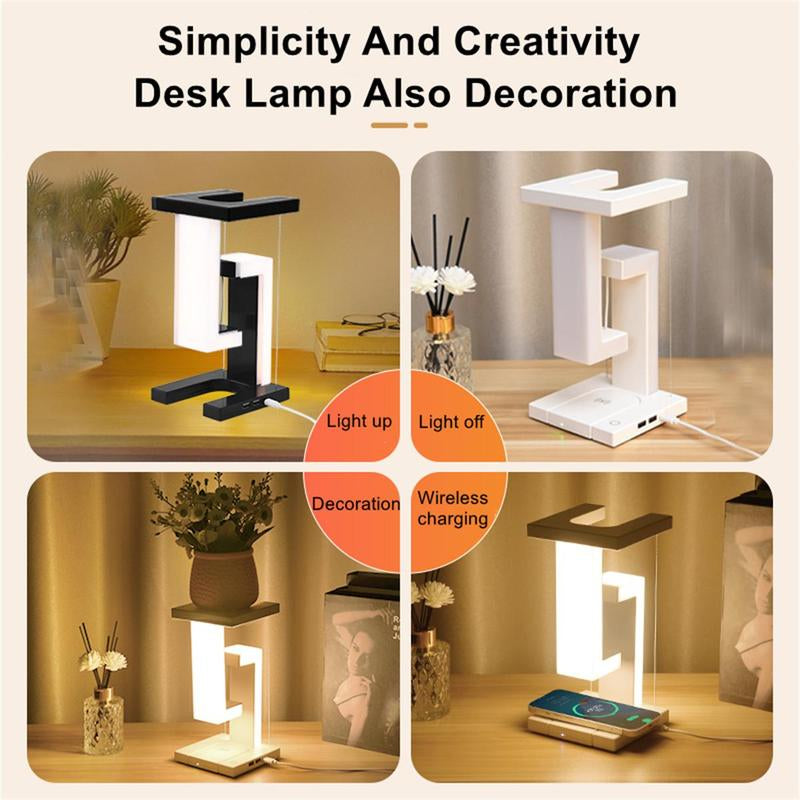 Creative Floating Light, USB Powered Touch Control Night Light, Decorative Dimmable Ambient Desktop Light with Wireless Charging Function for Home, Home Decor