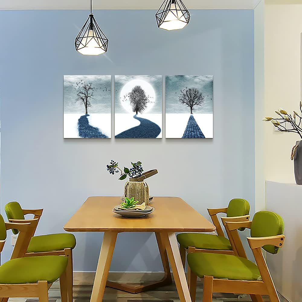 Canvas Wall Art for Living Room Family Wall Decorations for Bedroom Modern Bathroom Wall Decor Paintings Black and White Tree Artwork Fashion Inspirational Office Canvas Art Prints Home Decor 3 Piece