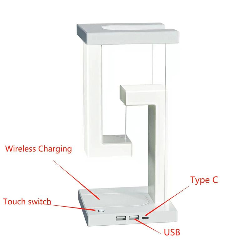 Creative Floating Light, USB Powered Touch Control Night Light, Decorative Dimmable Ambient Desktop Light with Wireless Charging Function for Home, Home Decor