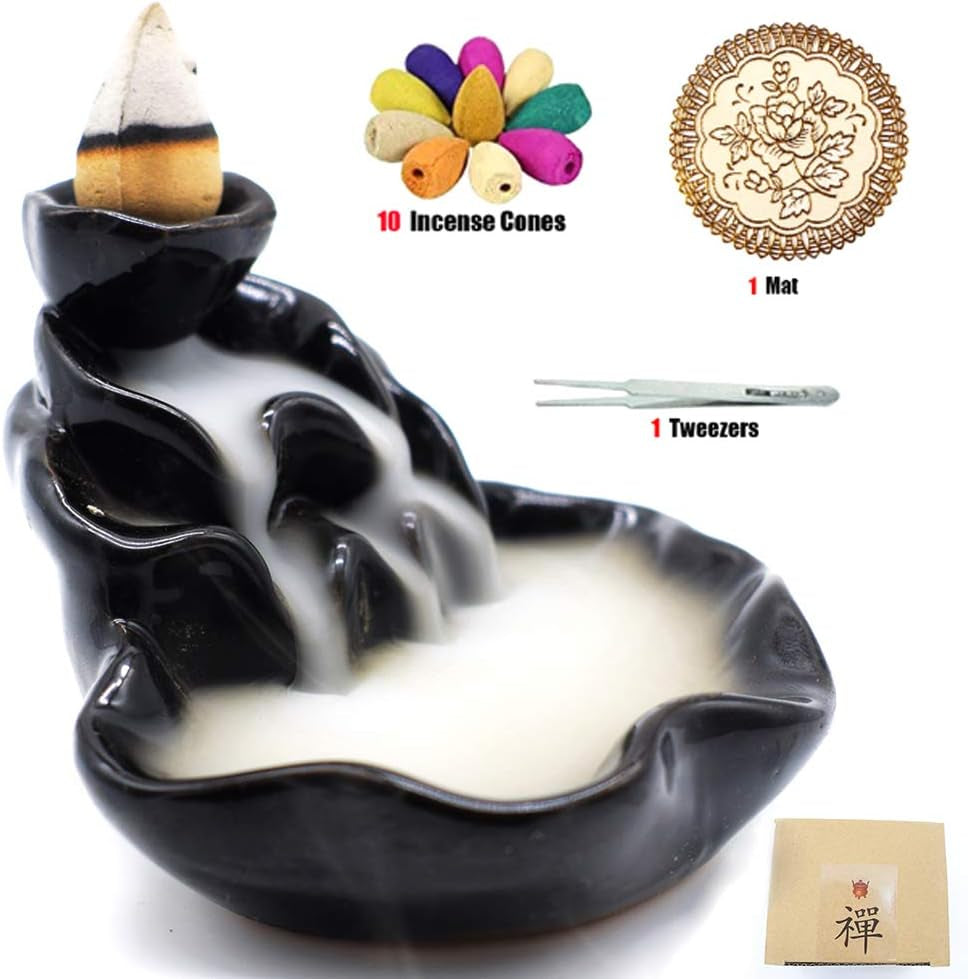 Incense Burner, Ceramic Backflow Incense Holder, Home Decor Aromatherapy Ornament