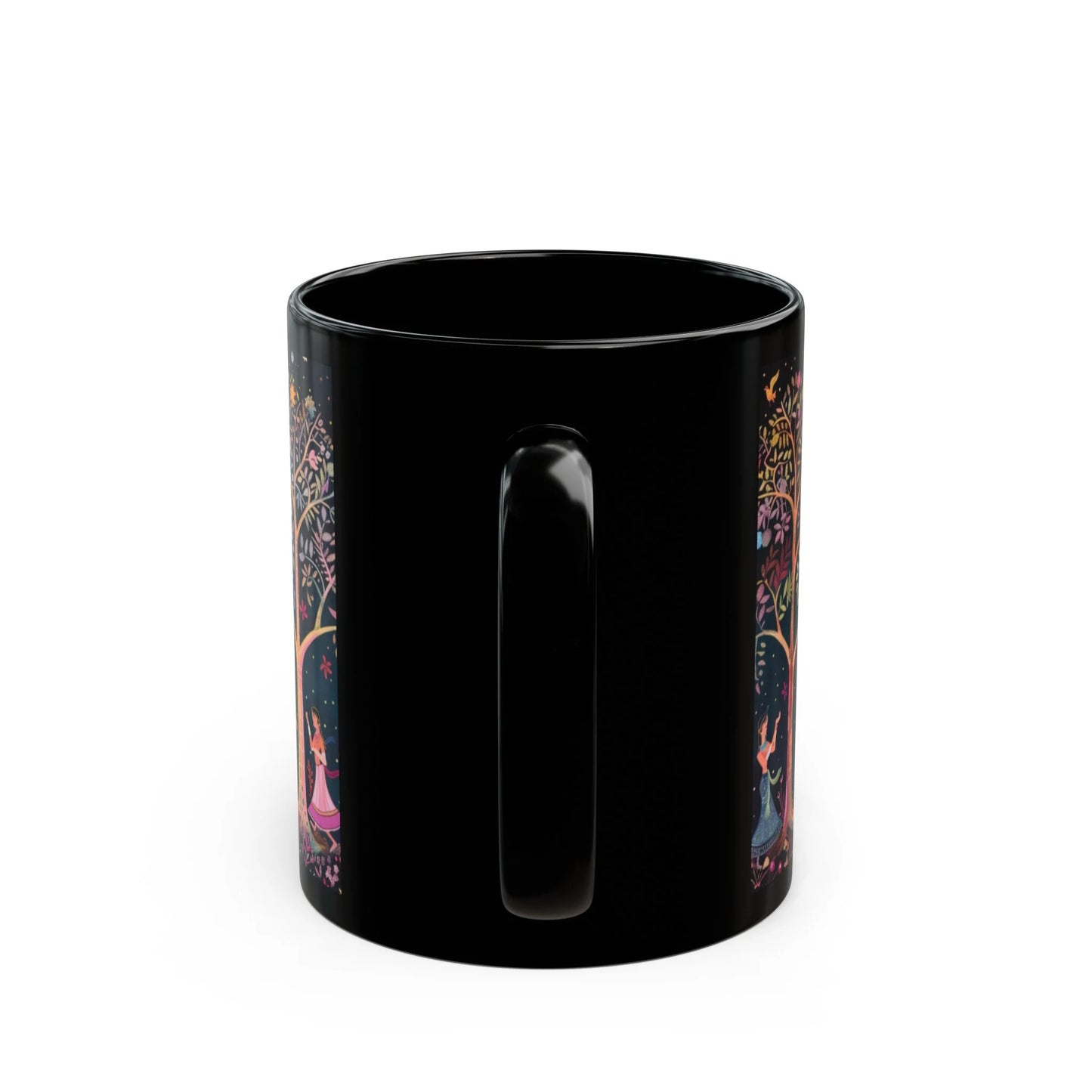 Coffee , Tea, Chai Mug, Indian, Pichwai Art, Ethnic, Tribal, Boho, Eclectic, Nature Inspired, 11 Oz