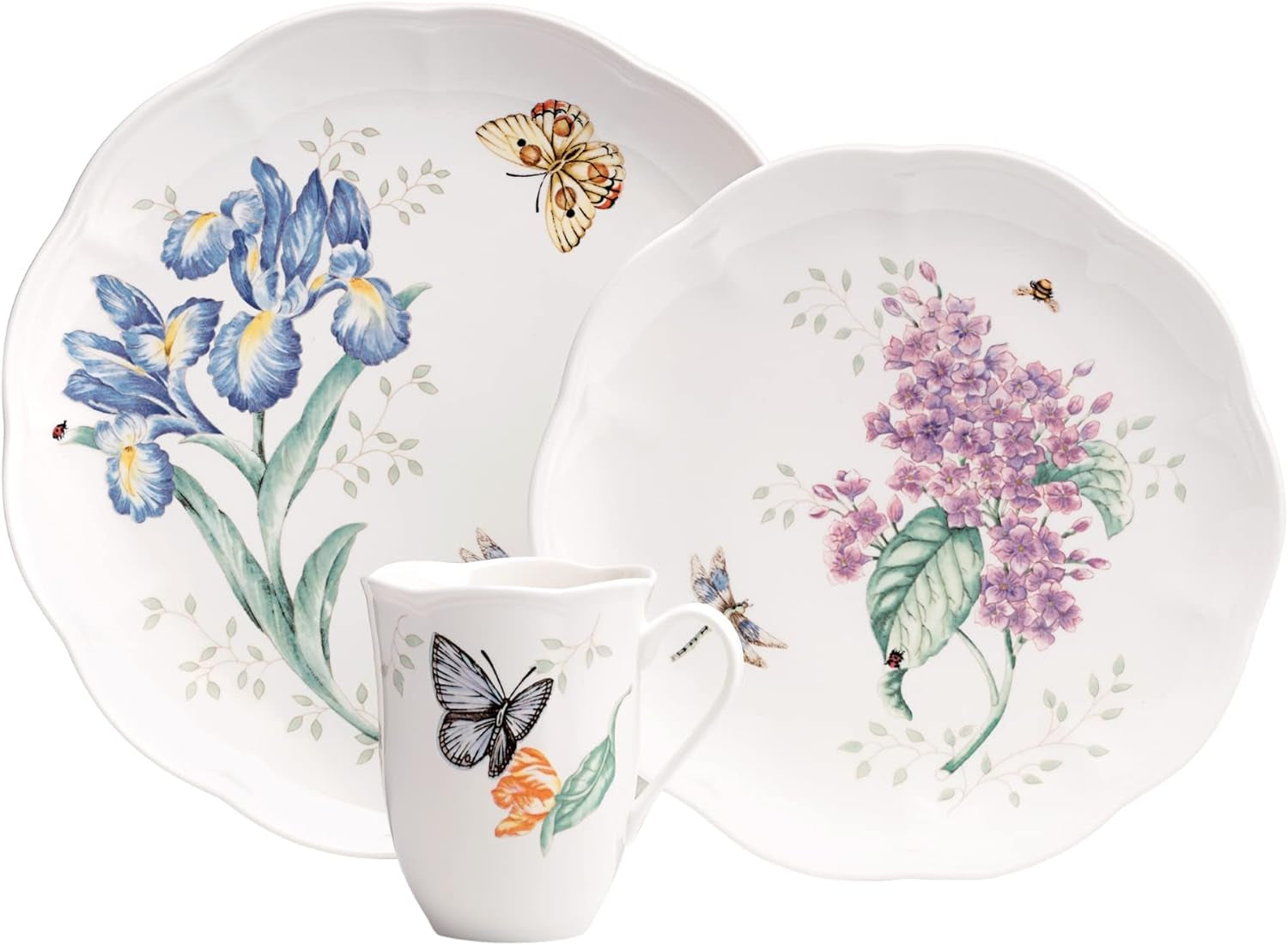 6342794  Butterfly Meadow 18-Piece Dinnerware Set White