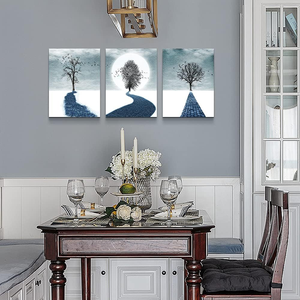 Canvas Wall Art for Living Room Family Wall Decorations for Bedroom Modern Bathroom Wall Decor Paintings Black and White Tree Artwork Fashion Inspirational Office Canvas Art Prints Home Decor 3 Piece