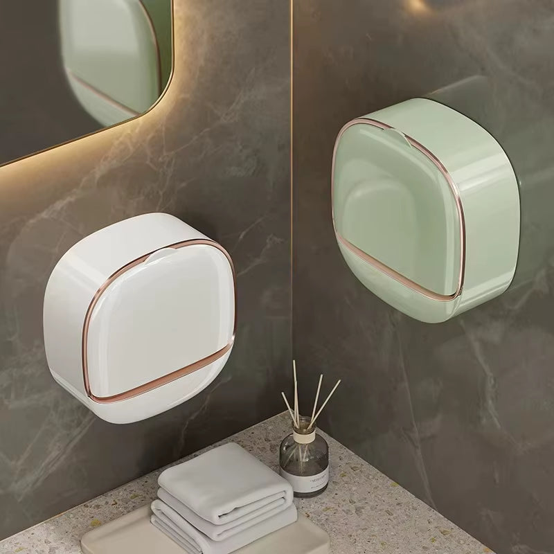 1 Piece Soap Box Free Punching Soap Box Wall-Mounted Household High-Grade Drain Water Storage Bathroom Toilet Soap Shelf