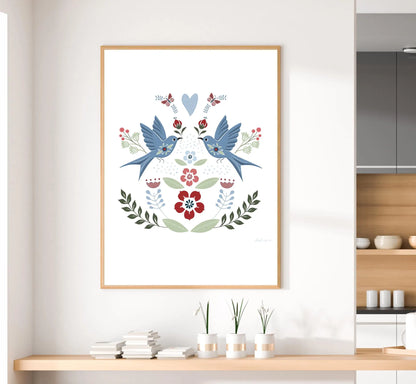Kurbits Pattern in Nordic Style. 50X50 Centimeters with High Resolution. (300 Dpi). You Will Get 2 Different Patterns and One Transparent.