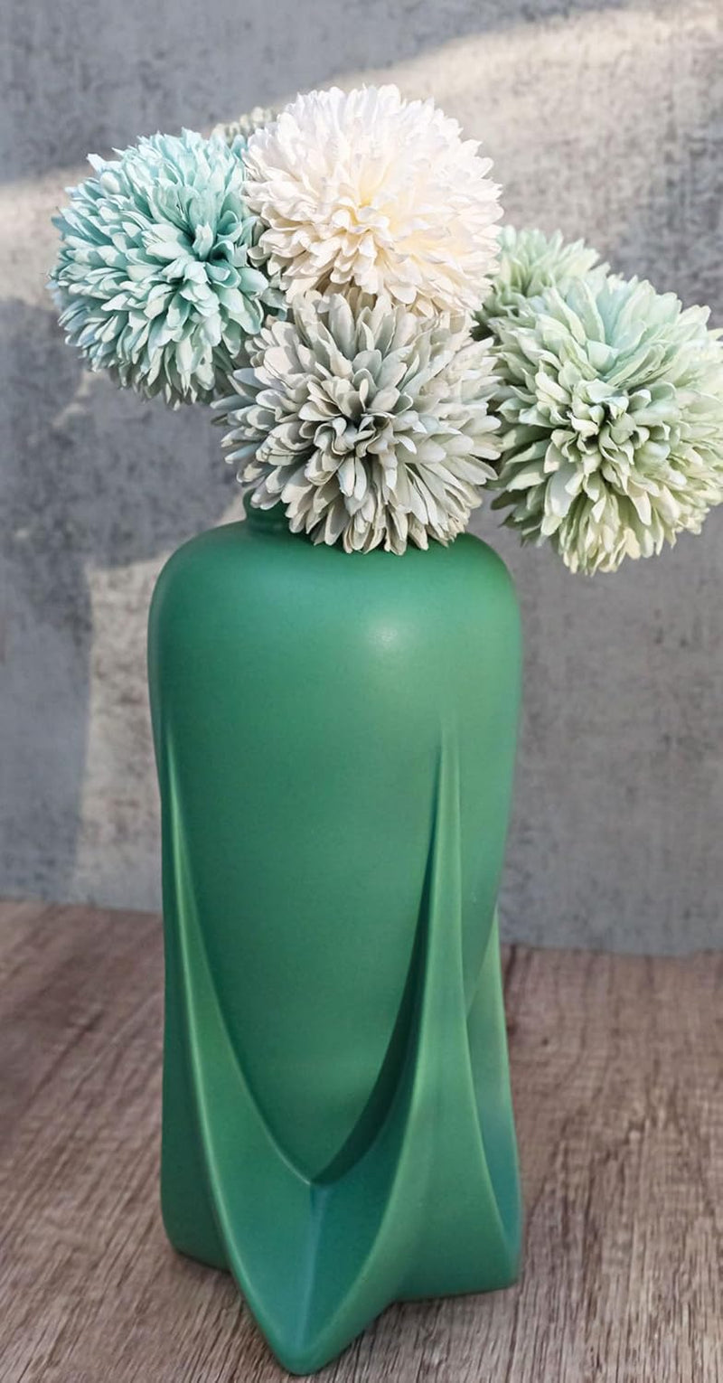 Teco Art Pottery Contemporary Smooth Micro-Crystalline Matte Glaze Vase Reproduction as Mantelpiece Shelf Table Decorative Accent Sculpture (Rocket - Green)