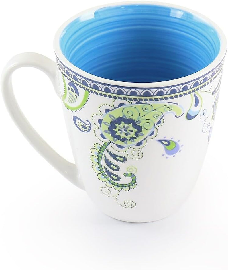 Blue Crush 16 Piece round Porcelain Dinnerware Set