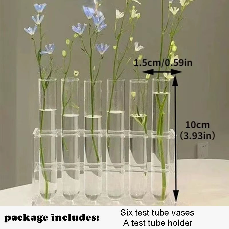 Test Tube Vases, High Appearance Glass Ornaments, Fresh Flowers, Hydroponic Planters, Combination Flower Vase Decorations
