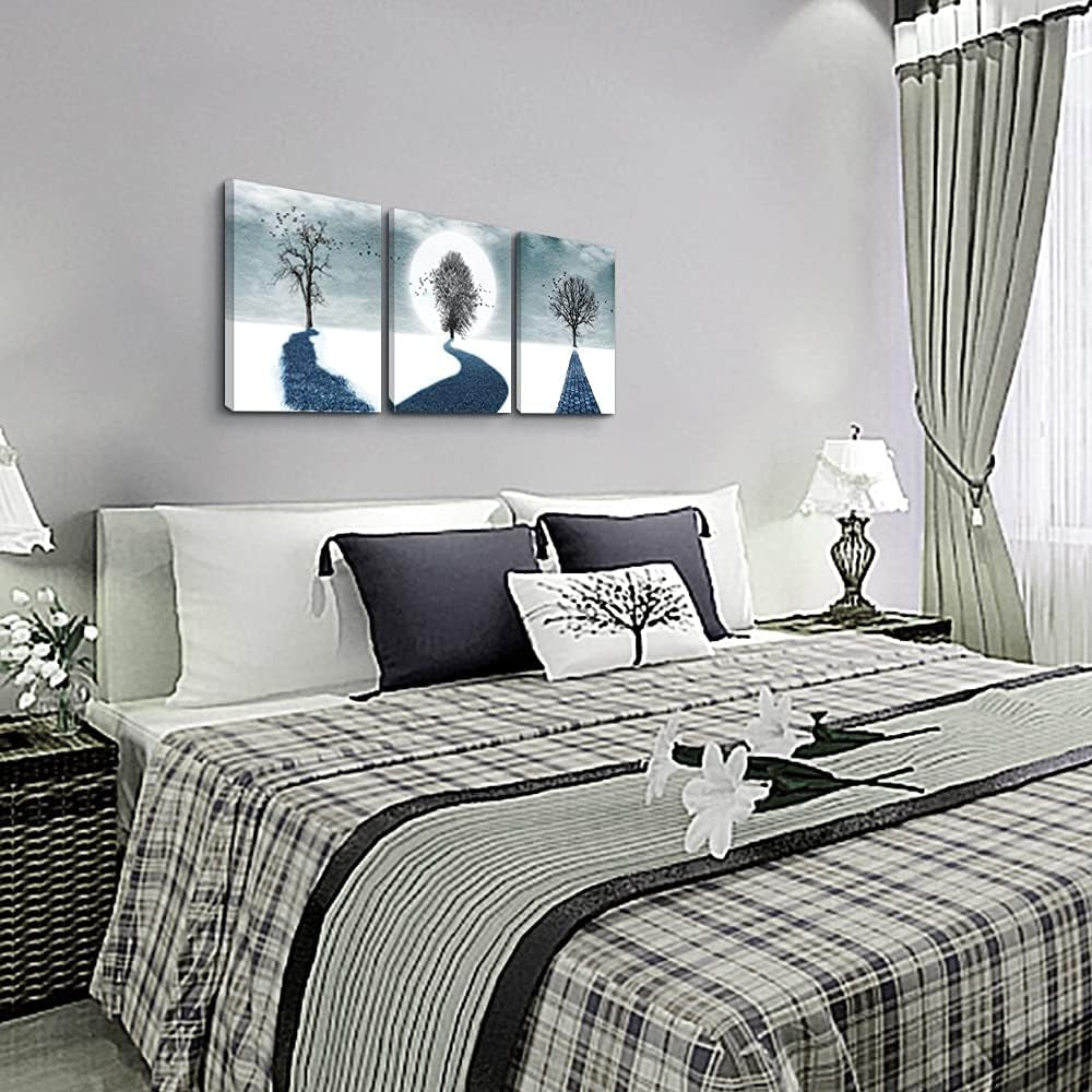 Canvas Wall Art for Living Room Family Wall Decorations for Bedroom Modern Bathroom Wall Decor Paintings Black and White Tree Artwork Fashion Inspirational Office Canvas Art Prints Home Decor 3 Piece