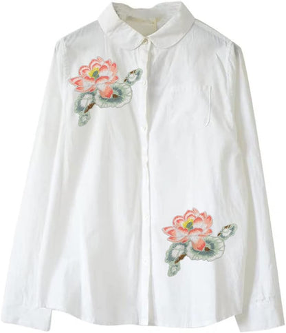 Lotus Embroidery Patch Iron on Beautiful Flower Stickers for Jacket Flight Suit T-Shirt Skirt Bag Decoration Embroidered DIY Patchwork Handmade Sew Garments Appliques, ZD03, PINK