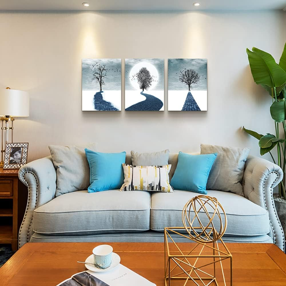 Canvas Wall Art for Living Room Family Wall Decorations for Bedroom Modern Bathroom Wall Decor Paintings Black and White Tree Artwork Fashion Inspirational Office Canvas Art Prints Home Decor 3 Piece